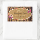 Rustikales Holzkörnchen Naturbaumkäseretiketten Rechteckiger Aufkleber (Tasche)