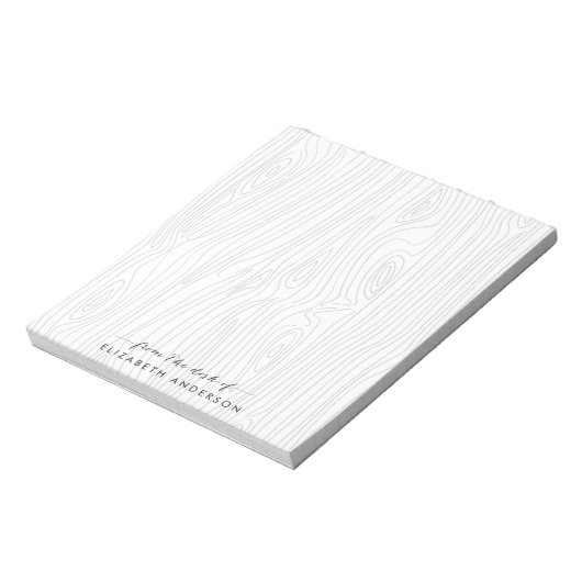 Rustikales Holzkörnchen Personalisiert Notepad Notizblock (Rotiert)