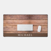 Rustikales Holzkörnchen Personalisiert Schreibtischunterlage (Tastatur & Maus)