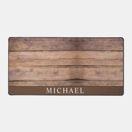 Rustikales Holzkörnchen Personalisiert Schreibtischunterlage (Vorderseite)