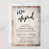 Rustikales Holzkörnchen, wir haben Typografie-Empf Einladung (Vorderseite)