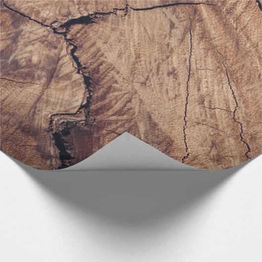 Rustikales Holzkörndesign Geschenkpapier (Ecke)