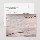 Rustikales Holzkörndesign Hochzeit RSVP Postkarte (Vorne/Hinten)