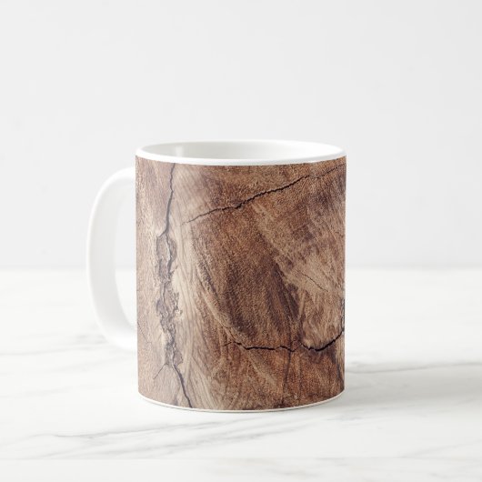 Rustikales Holzkörndesign Kaffeetasse (Vorderseite Links)