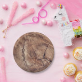 Rustikales Holzkörndesign Pappteller (Party)