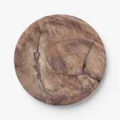 Rustikales Holzkörndesign Pappteller (Vorderseite)