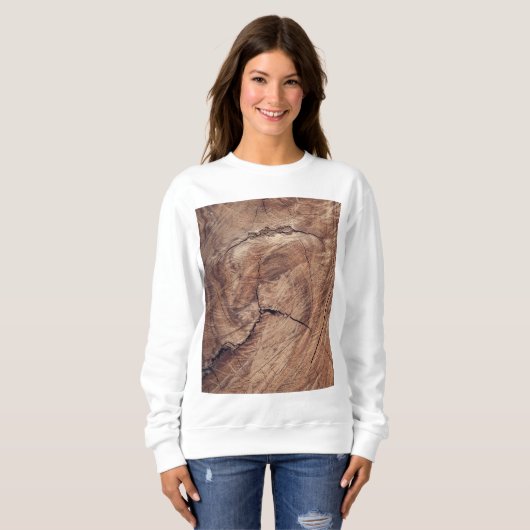 Rustikales Holzkörndesign Sweatshirt (Vorne ganz)