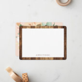 Rustikales Holzkornflor Personalisiert Stationieru Mitteilungskarte (Vorderseite/Rückseite Beispiel)