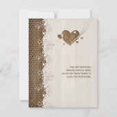 Rustikales Holzkornflorenholzherz Hochzeitszelt RS RSVP Karte (Rückseite)