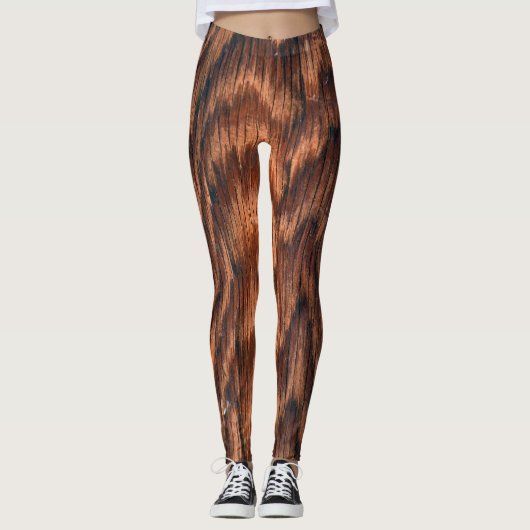 rustikales Holzkornmuster Leggings (Vorderseite)