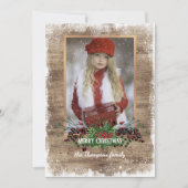 Rustikales Holzkornmuster Saisongrüße Feiertagskarte (Vorderseite)