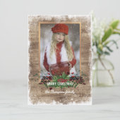 Rustikales Holzkornmuster Saisongrüße Feiertagskarte (Stehend Vorderseite)