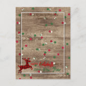 Rustikales Holzkornmuster Saisongrüße Postkarte (Vorderseite)