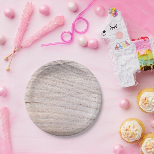 Rustikales Holzkörnpapier Pappteller (Party)