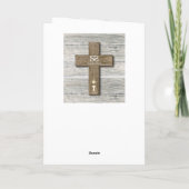 Rustikales Holzkreuz Erster Kommunion Gruß Karte (Rückseite)