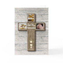 Rustikales Holzkreuz Erster Kommunion Gruß