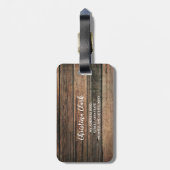 Rustikales Holzland Personalisiert Gepäckanhänger (Rückseite vertikal)