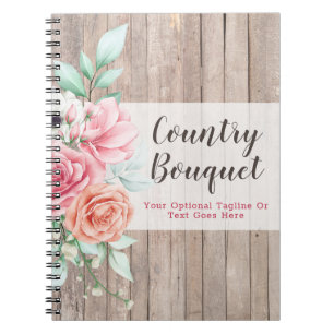 Rustikales Holzlandhaus Rose Notizblock