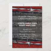 Rustikales Holzleder mit Stacheldraht Einladung (Vorderseite)