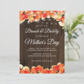 Rustikales Holzleuchten Mohnmütter-Tag Brunch Einladung (Stehend Vorderseite)