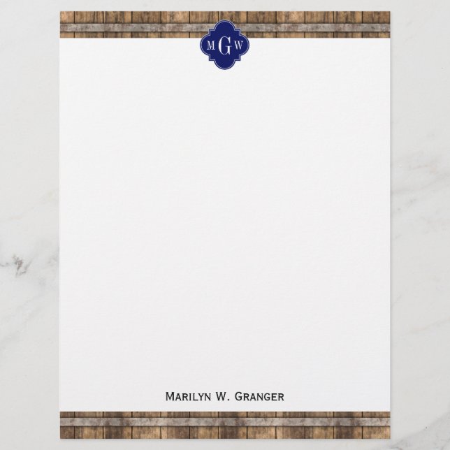 Rustikales Holzmetall-Band-Navy-Quatrefolien 3 Mon (Vorderseite)