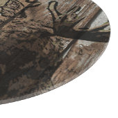 Rustikales Holzmoose dekoratives Glasspanbrett Schneidebrett (Ecke)