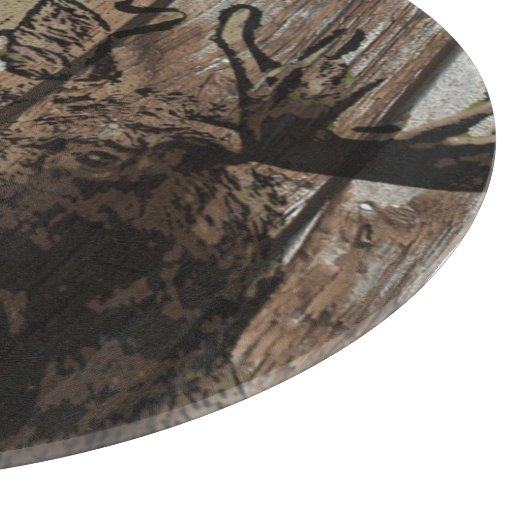 Rustikales Holzmoose dekoratives Glasspanbrett Schneidebrett (Ecke)