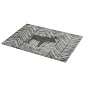 Rustikales Holzmoose Willkommen in unserer Hütte L Schneidebrett (Ecke)