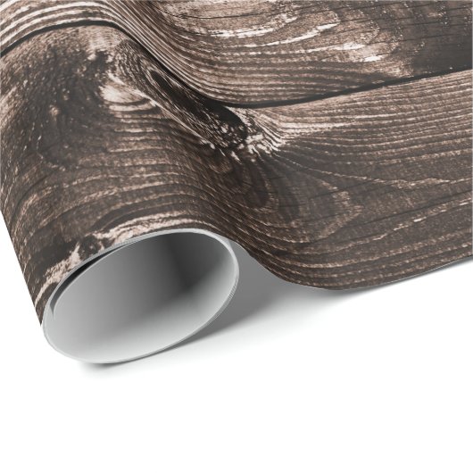 Rustikales Holzmuster Geschenkpapier (Rolleneckpunkt)