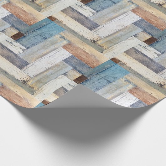 rustikales Holzmuster Geschenkpapier (Ecke)