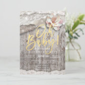 Rustikales Holzofenspulenduschen Einladung (Stehend Vorderseite)