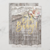 Rustikales Holzofenspulenduschen Einladung (Vorne/Hinten)