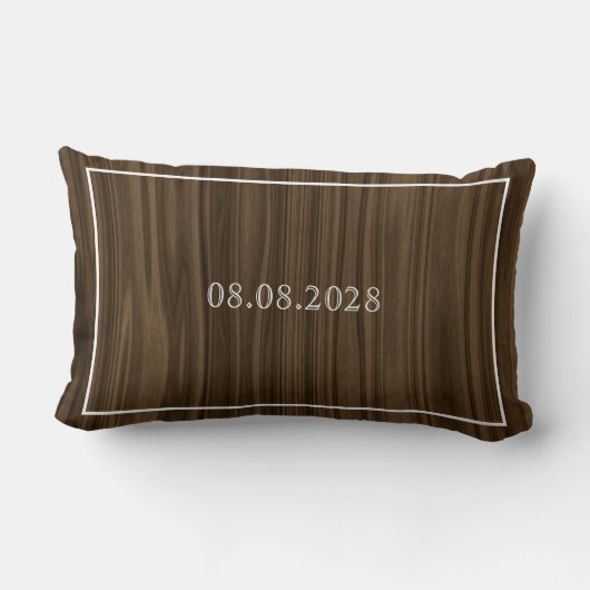 Rustikales Holzpaar-Namen Accent Pillow Lendenkissen (Rückseite)