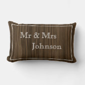 Rustikales Holzpaar-Namen Accent Pillow Lendenkissen (Vorderseite)