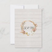 Rustikales Holzpampas Palm Rose Blattfoliage UAWG RSVP Karte (Rückseite)