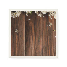 Rustikales Holzpapier Napkins Set von 50+