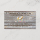 Rustikales Holzpferd Visitenkarte (Rückseite)