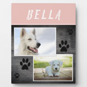 Rustikales Holzpflaster Druck Foto Hund 2 Fotoplatte (Vorderseite)