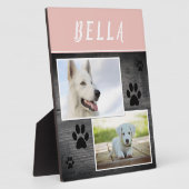 Rustikales Holzpflaster Druck Foto Hund 2 Fotoplatte (Seite)