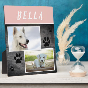 Rustikales Holzpflaster Druck Foto Hund 2 Fotoplatte