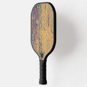 Rustikales Holzpflaster Modernes Monogramm Pickleball Schläger (Links)