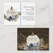 Rustikales Holzpumpen-Navy Blue Floral Book Reques Visitenkarte (Vorne/Hinten)