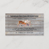 Rustikales Holzrodelpony Kleines Pferd Visitenkarte (Rückseite)