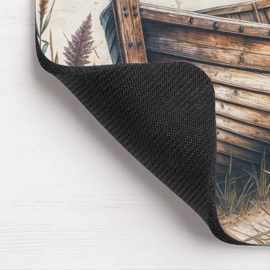 Rustikales Holzrowboat Mousepad (Ecke)
