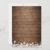 Rustikales Holzsaitenlicht Winterabend Probe Einladung (Rückseite)