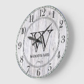 Rustikales Holzschiff Bauernhof Personalisiert Große Wanduhr (Winkel)