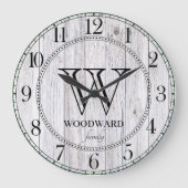 Rustikales Holzschiff Bauernhof Personalisiert Große Wanduhr (Vorderseite)