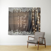 Rustikales Holzschiff Lights Lace & Gipskraut Wandteppich (Beispiel (Horizontal))