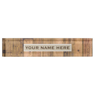 Rustikales Holzschild mit Namen aus Barnwood & Kra Namensplakette