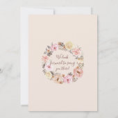 Rustikales Holzschmetterling Pink Aquarell Rose Einladung (Rückseite)